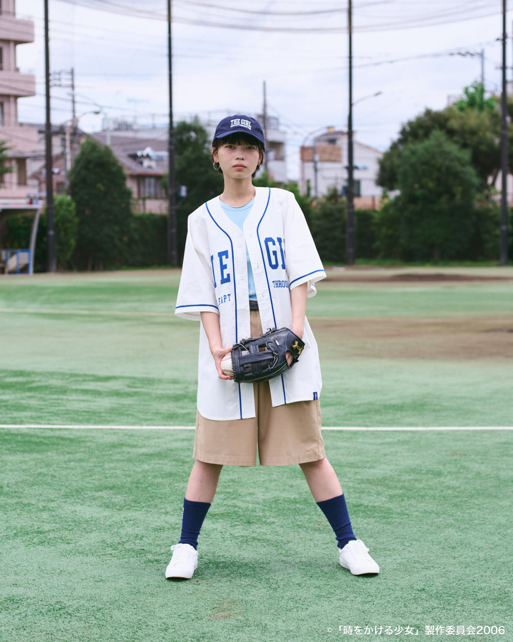 『時をかける少女』College Logo ベースボールシャツ